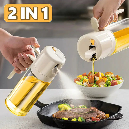  2 In 1 Oil Sprayer Bottle BBQ Cooking Oil Dispenser Olive Oil Pourers Sprayer Kitchen Baking Oil Mister Vinegar Bottle CJYD187611401AZ 30 R$ "Lar & Estilo'' "Lar & Estilo''