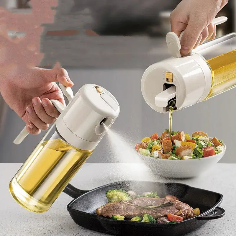  2 In 1 Oil Sprayer Bottle BBQ Cooking Oil Dispenser Olive Oil Pourers Sprayer Kitchen Baking Oil Mister Vinegar Bottle CJYD187611401AZ 30 R$ "Lar & Estilo'' "Lar & Estilo''